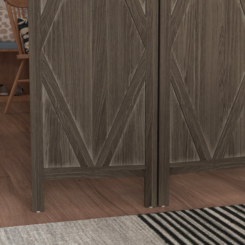 Cloison 4 panneaux en bois massif l 63 po x H 66,9 po Kinnedi
