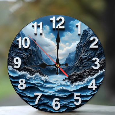 Ocean Waterfall Mountain Wall Clock