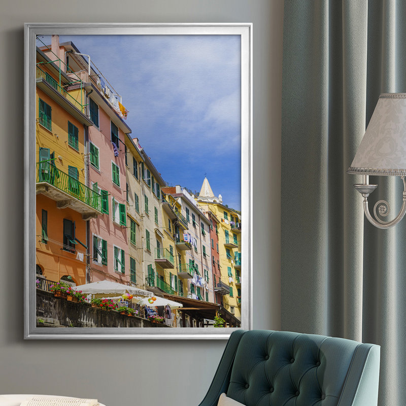 Cinque Terre - reproduction de cadre photo simple, Argent, H 36,5 po x l 26,5 po x P 1,25 po