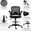 Chaise haute en filet, réglable de 41,75 po à 49,5 po, couleur noire, siège et mobilier de bureau confortables, repose-pieds réglable, soutien lombaire, rembourrage