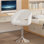 Modern Swivel Adjustable Counter Stool, Velvet Upholstered Counter Height Stool with Bucket Seat and Hydraulic Lift for Kitchen Island