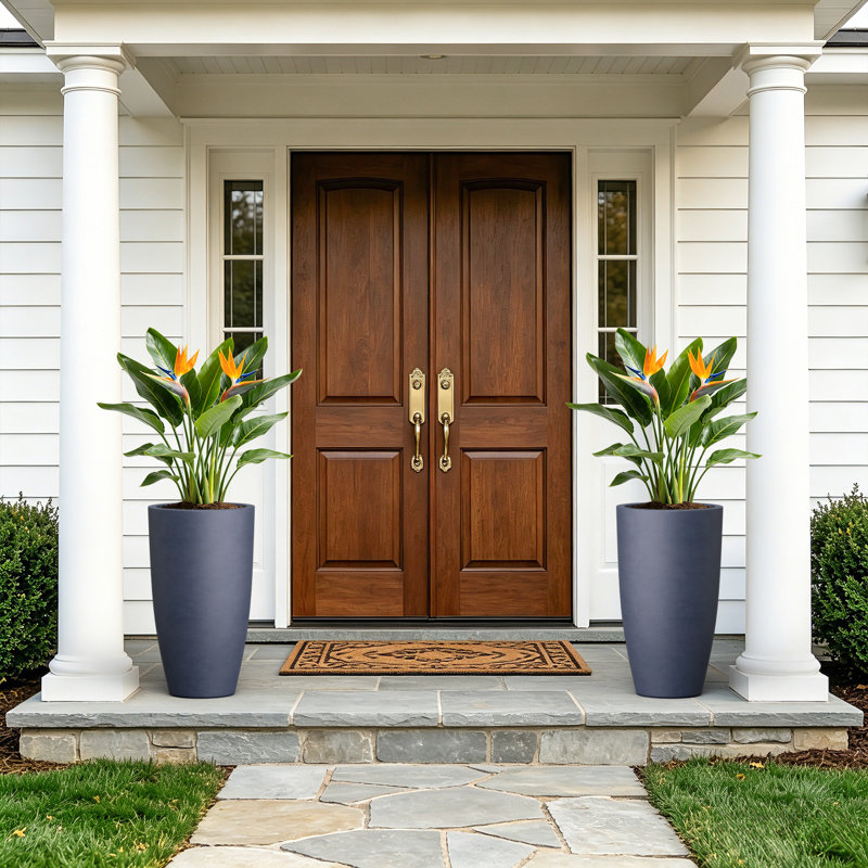 Ceth Pot Planter, 23.6" H x 13.3" W x 13.3" D, Charcoal Gray, 2