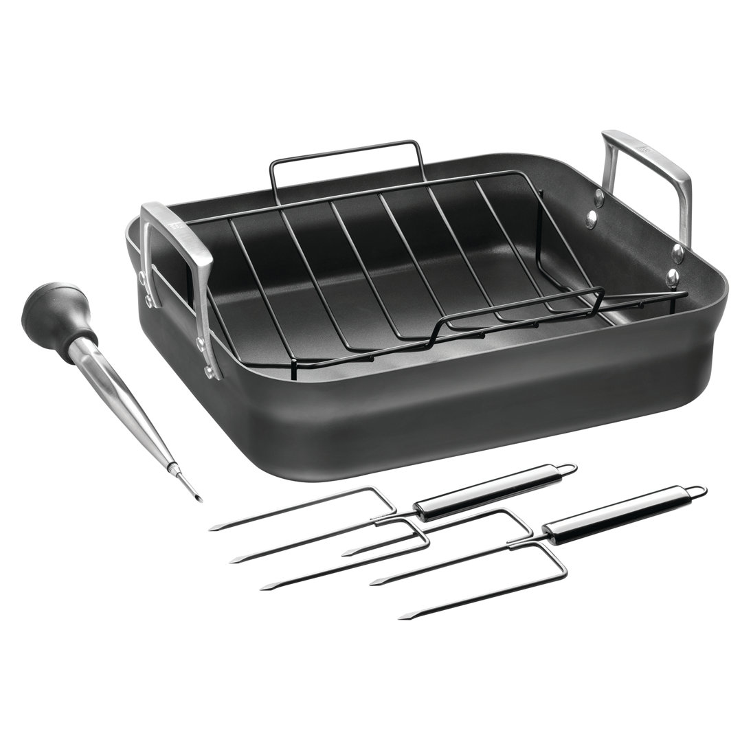 ZWILLING Motion Hard Anodized 16 x 14-inch Aluminum Nonstick Roaster Pan w/ Rack & Tools ZWILLING J.A. Henckels