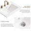 Lavabo de salle de bain 24 po, comptoir de meuble-lavabo en céramique sans drain - blanc brillant - 3 trous