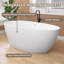 Baignoire de trempage autoportante en acrylique de 59 po, baignoire autoportante au sol avec profondeur de trempage de 15,75 po, trop-plein en acier inoxydable et bonde en laiton