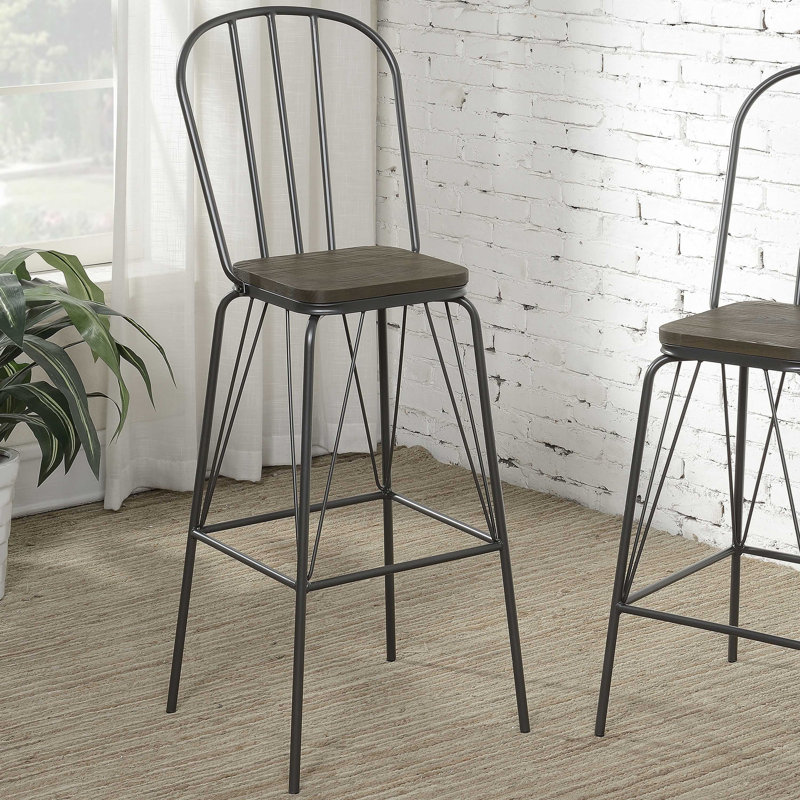 Hardnett Bar & Counter Stool, Gray, Bar Stool (30" Seat Height)