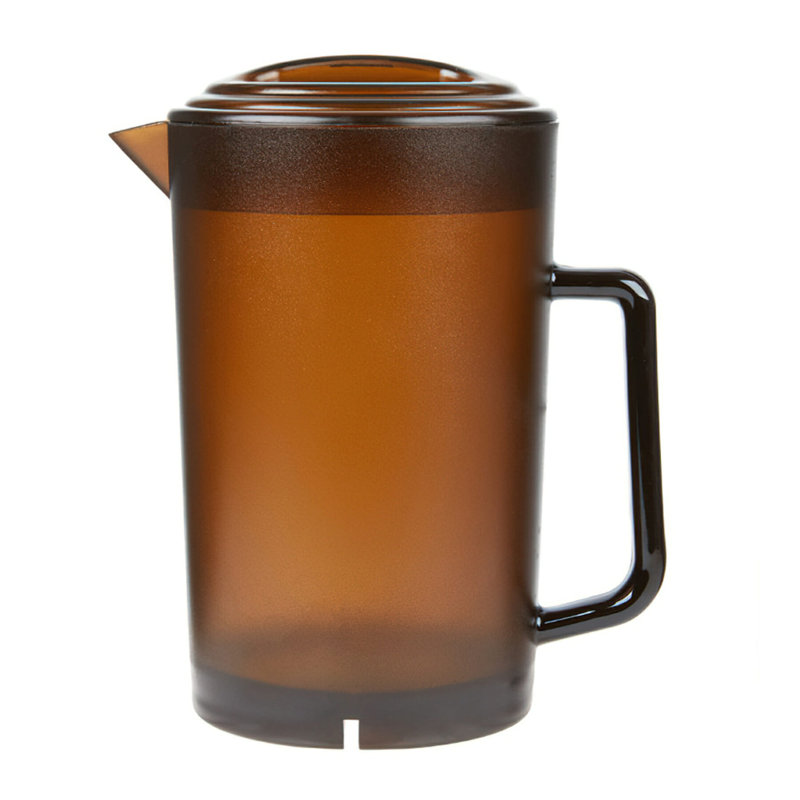Amber BPA-Free Shatterproof Plastic Pitcher with Lid, 2 Quart