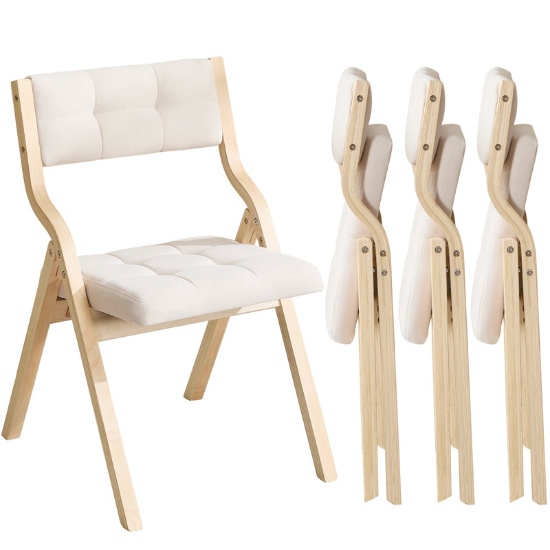 Soft-Padded Folding Chair: Perfect For Dining And Relaxation, Natural, Dark Gray