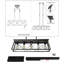 Lustre suspendu ajustable de style industriel 32 pouces noir 5 lumières-2008986468