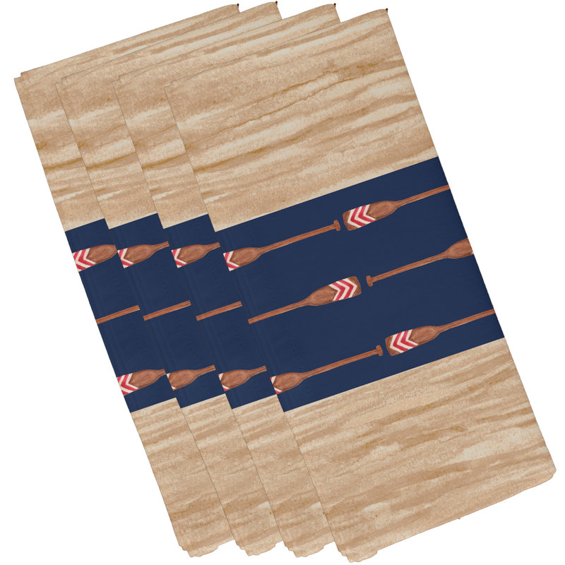 Ensemble de serviettes de table 22 po Aksel, Bleu / blanc cassé