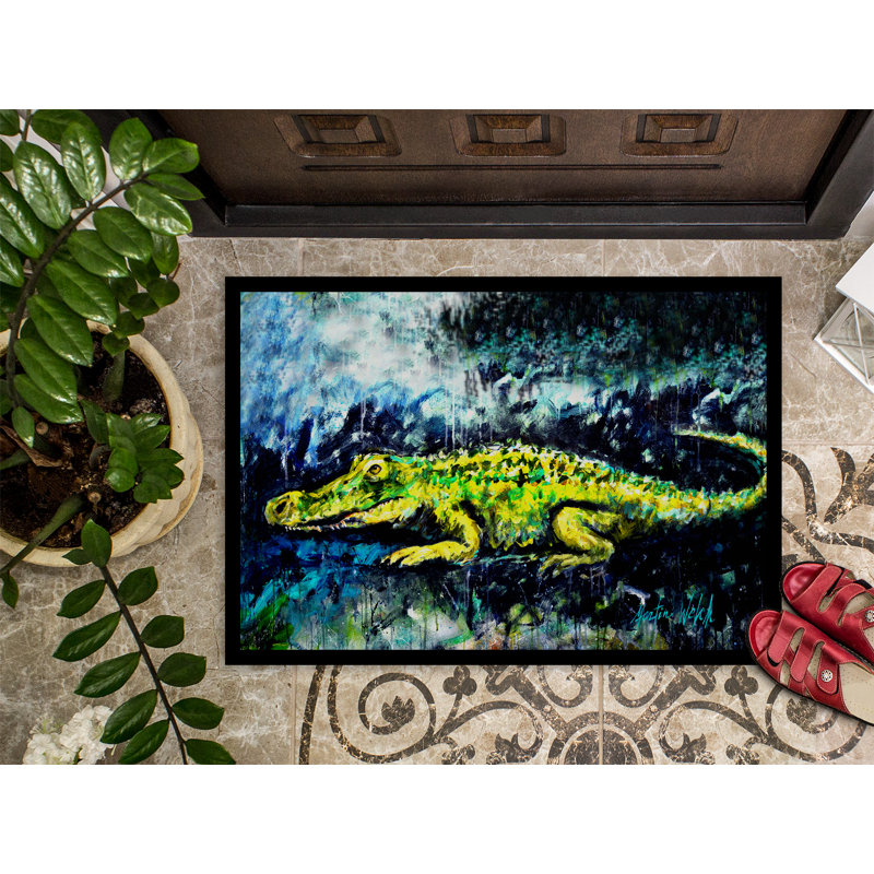 Tapis pour porte d’extérieur alligator, Rectangle 2 pi x 3 pi