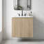 Meuble-lavabo simple 24 po avec lavabo en céramique, meuble-lavabo avec tablette réglable et tablettes latérales ouvertes