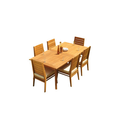 8 - Person Teak Wood Patio Dining Set with