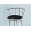 Tabouret de bar, ensemble de 2, pivotant, hauteur de bar, métal gris, aspect cuir noir, contemporain, moderne