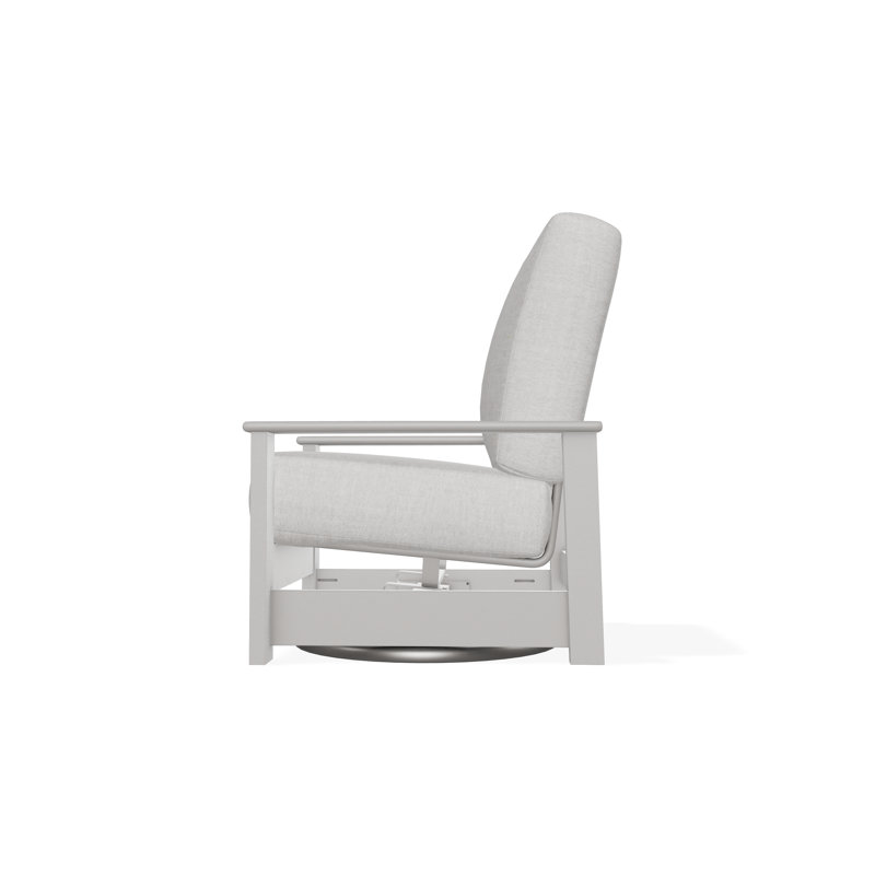 Leeward Marine Grade Polymer Deep Seating Cushion Swivel Hidden Rocker, Warm Gray, Charter Silk
