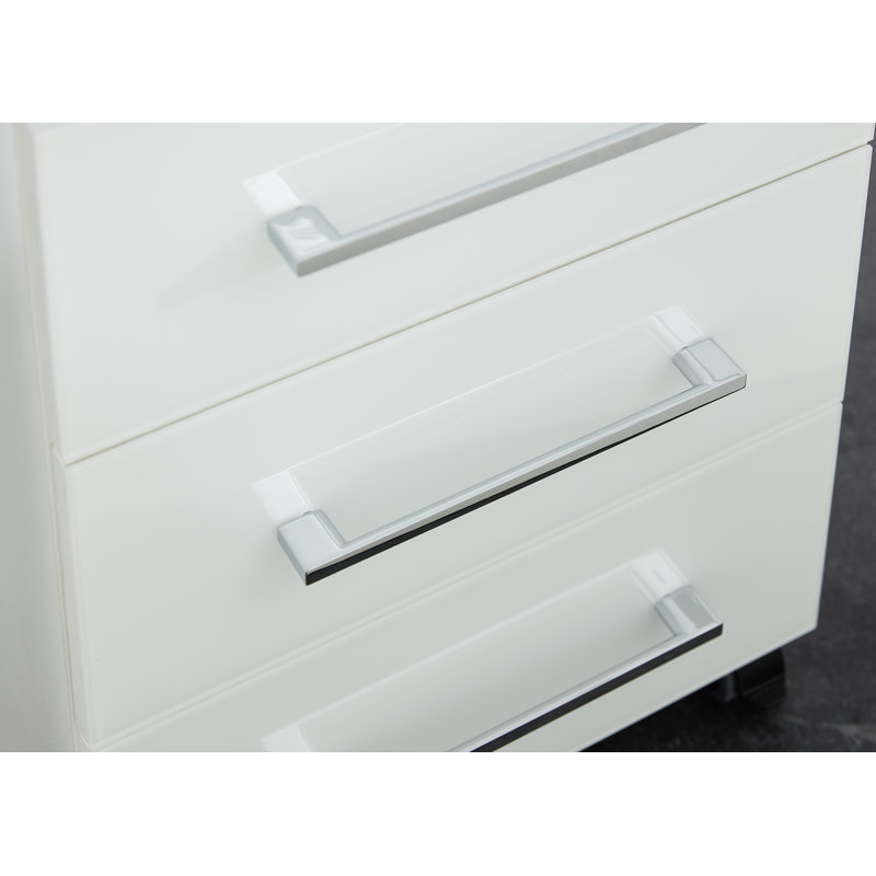 Jorgensen 40cm Wide 3 -Drawer Mobile File Cabinet, White