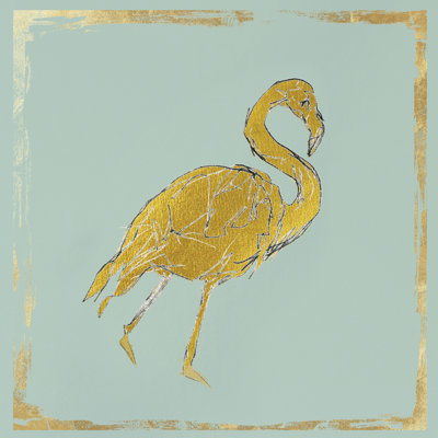 Golden Flamingo II sur toile par Cartissi, reproduction