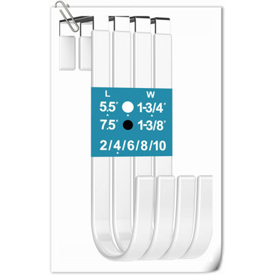 Au-dessus des crochets de porte 4 pièces Revêtement en caoutchouc blanc pour porte de salle de bain suspendue de 1 3/4 po