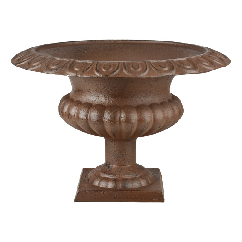 Urne à fleurs en fonte Blythe, H 17,71 po x l 17,79 po x P 11,92 po