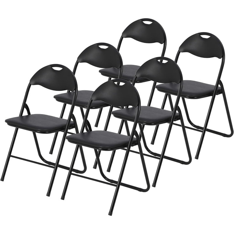 Ensemble de chaises pliantes Milonas, Noir, noir, noir, noir