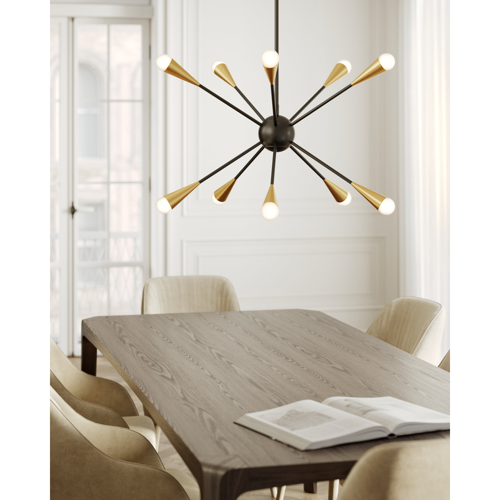 Addley Chandelier, Midnight Black, 10 Lights