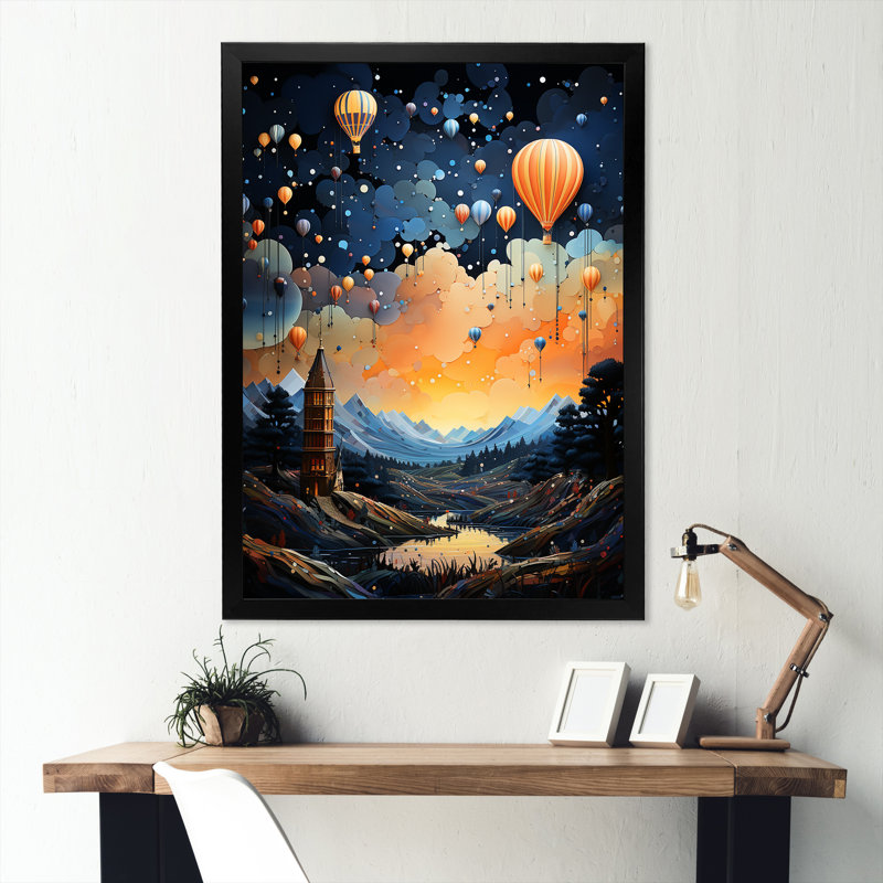 Vol en montgolfière, Cadre photo noir, H 20 po x l 12 po x P 1 po