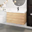 Meuble-lavabo mural simple 36 po avec plateau en marbre de culture Prindle