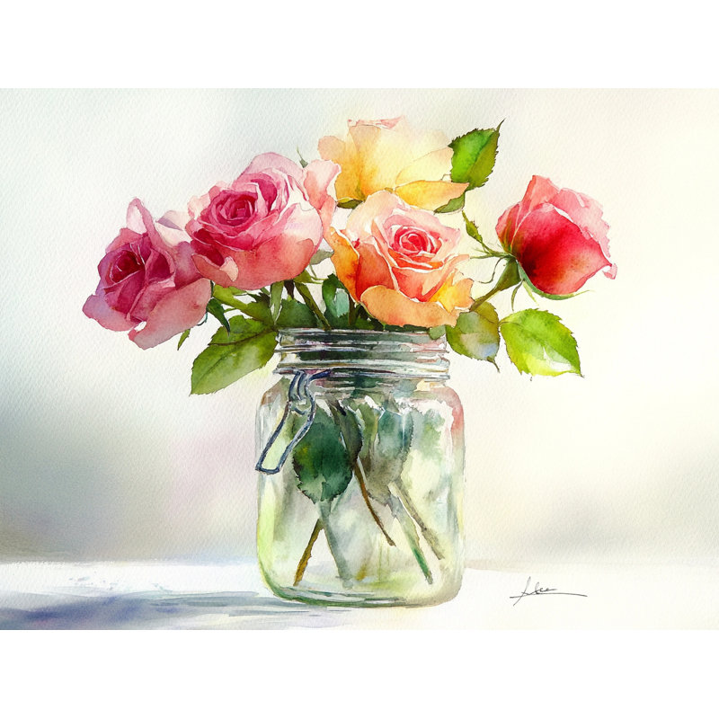 Rose rétro élégante, H 16 po x l 24 po