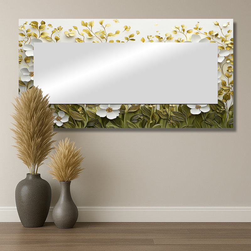 Été fleurs sauvages Essence of Spring - miroir mural floral - imprimé sur métal, 28 po x 55 po