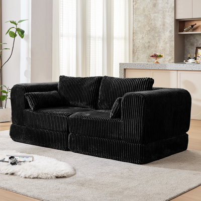 80” Compression Folding Convertible Sleeper Sofa Bed