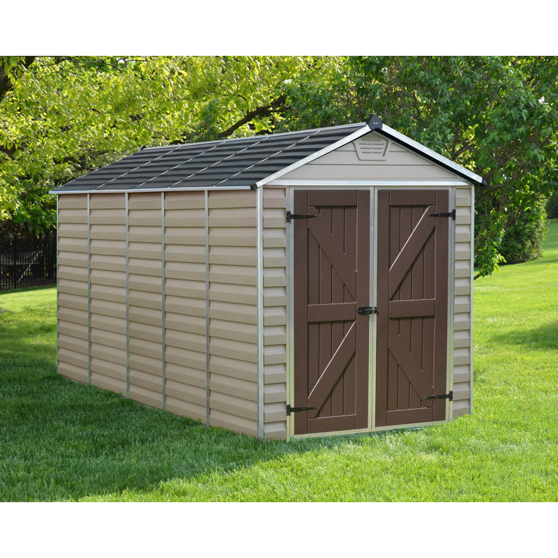 Tan Polycarbonate and Aluminum 6' x 12' Storage Shed Kit
