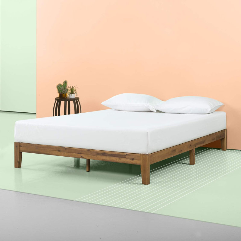 Solid Wood Platform Bed Frame King Size - No Box Spring Needed, Wood Slat Support, Easy Assembly