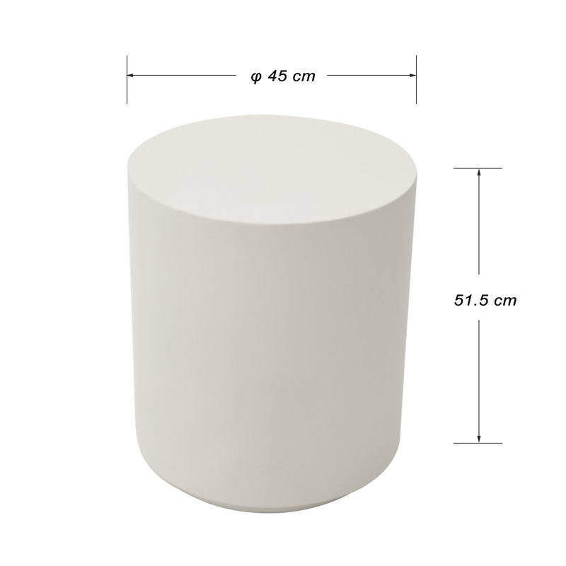 ROME Round Concrete Side Table 45 x 45 x 51.5 cm, Cream