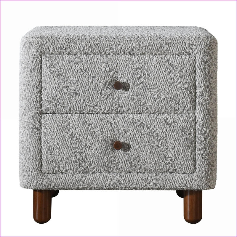 Table de chevet 2 tiroirs Grey Boucle