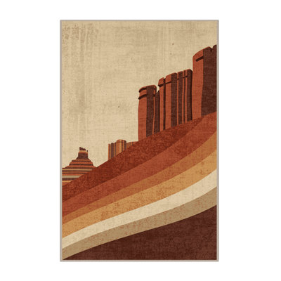 Soft Plush Tonnele Modern Rustic Vintage Look Area Rug in Brown – Beige Binding