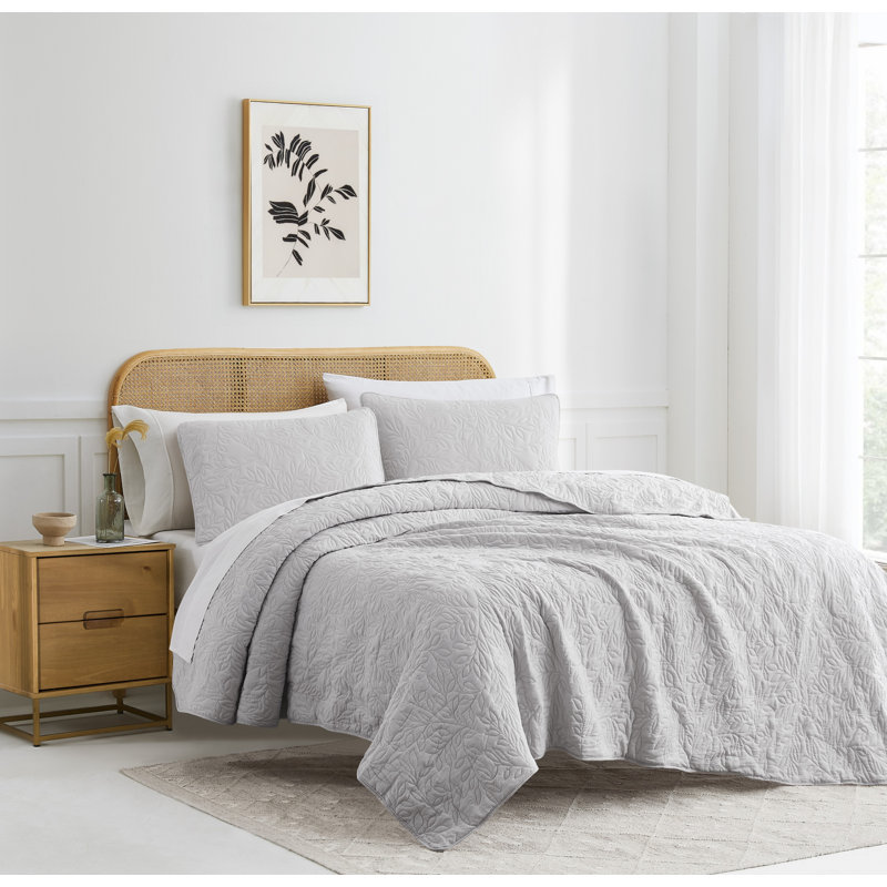 LUMINA LOU Ultra Soft Microfiber Quilt Set-3 PC Set, Full Quilt + 2 Standard Shams, Tan