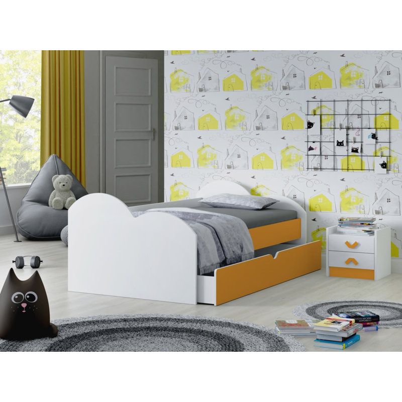Geary European Toddler (80 X 160cm) Cabin Bed with Storage Included, Orange