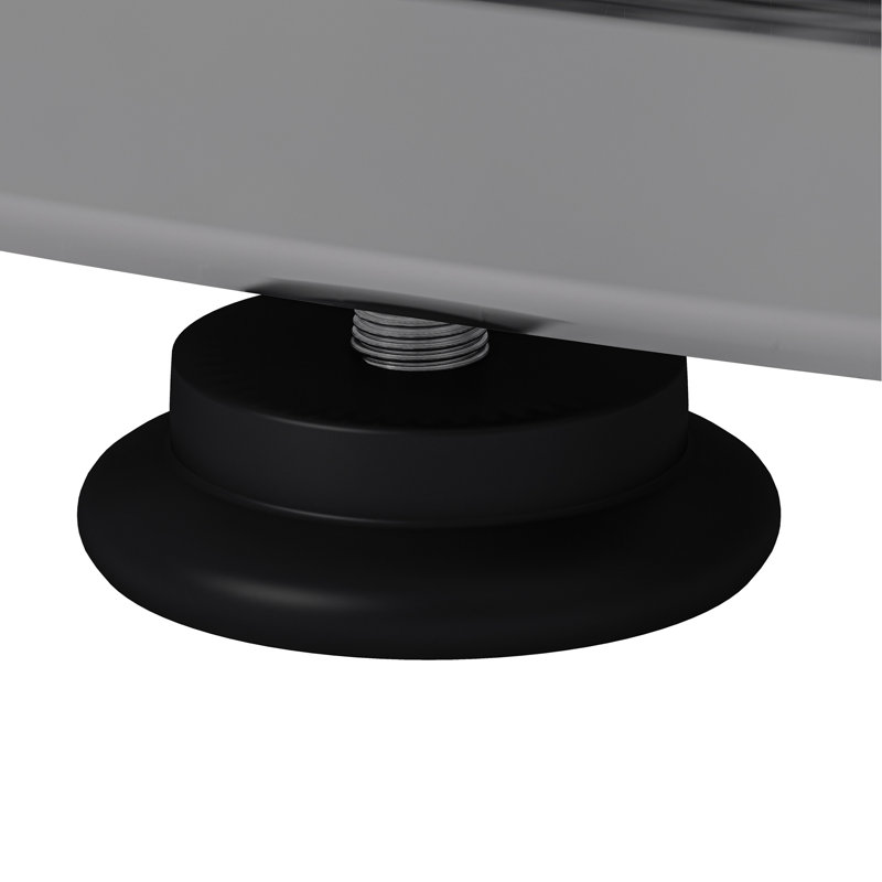 Table basse 31,50 "en verre rectangulaire moderne avec cadres en forme d'anneau, finition chromée et verre trempé gris, centre de table luxueux pour le salon, la chambre à coucher et le bureau, argent