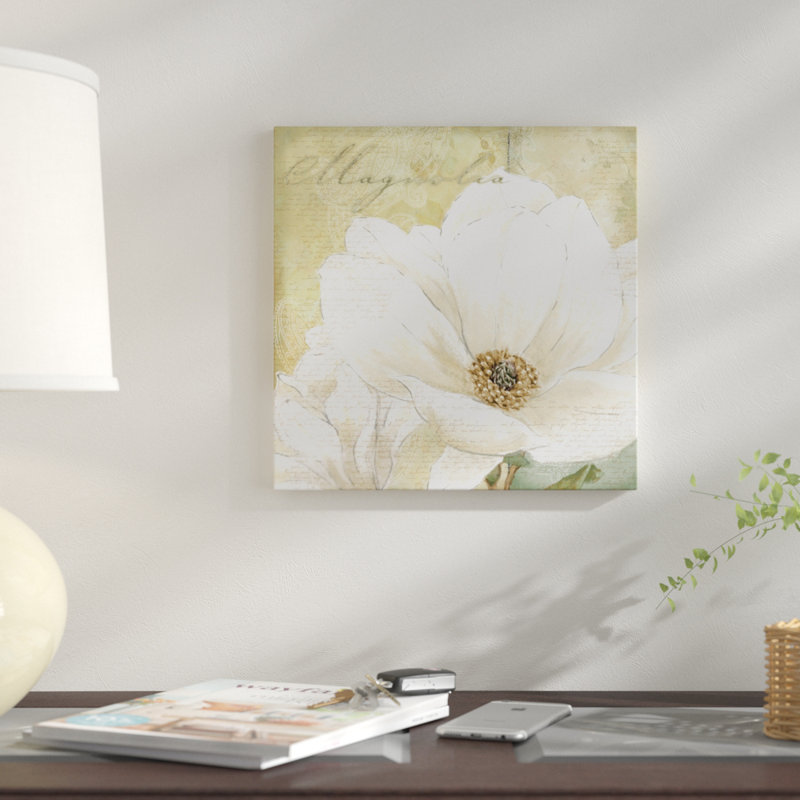 Magnolia I, impression sur toile, H 12 po x l 12 po x P 1,5 po, Toile tendue, Pas de tapis