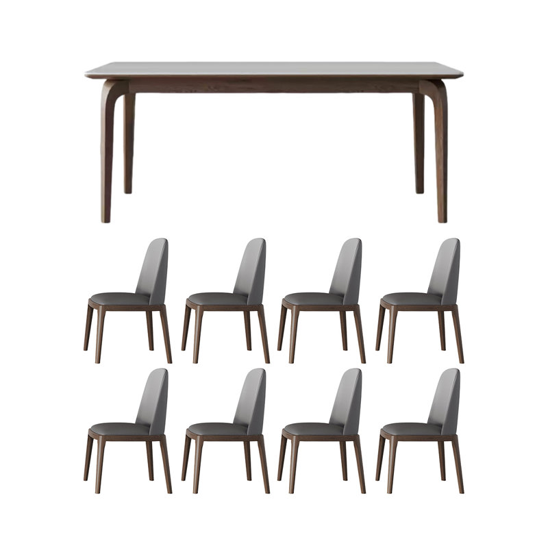 Small household rectangular solid wood table set, 29.52"H x 70.86"L x 35.43"W