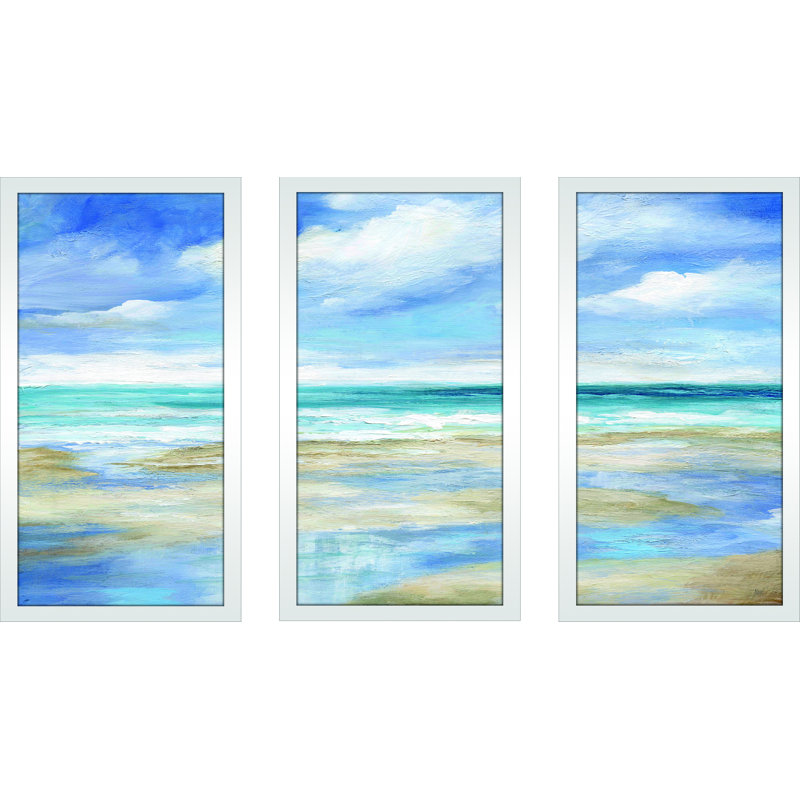« Washy Coast I », reproduction d’art encadrée à multiples images sur acrylique, H 25,5 po x l 40,5 po x P 1 po
