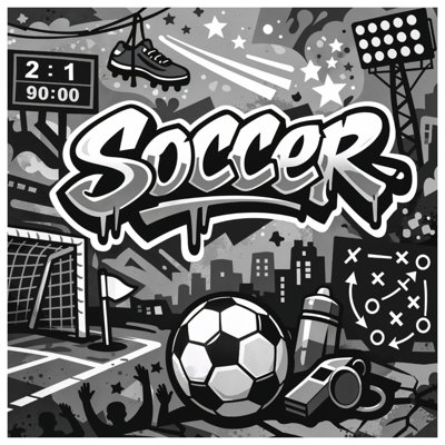 Rideaux de douche monochromes soccer art extra long