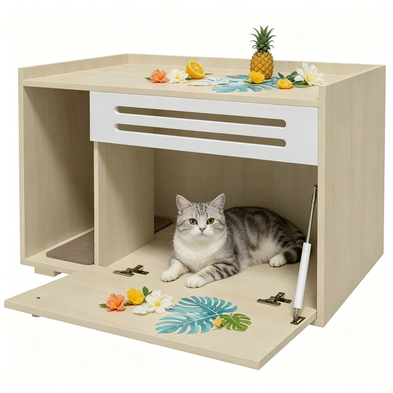 MDF Litter Box Enclosure, Tan