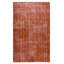 Tapis turc en laine noué à la main 5 x 8 pi. Tapis orange pour les intérieurs contemporains