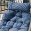 Fauteuil à œufs avec coussin bleu et support