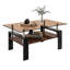 Table basse rectangulaire avec plateau de rangement en verre trempé et panneau de fibres à densité moyenne Fraiya-97769656-87412789
