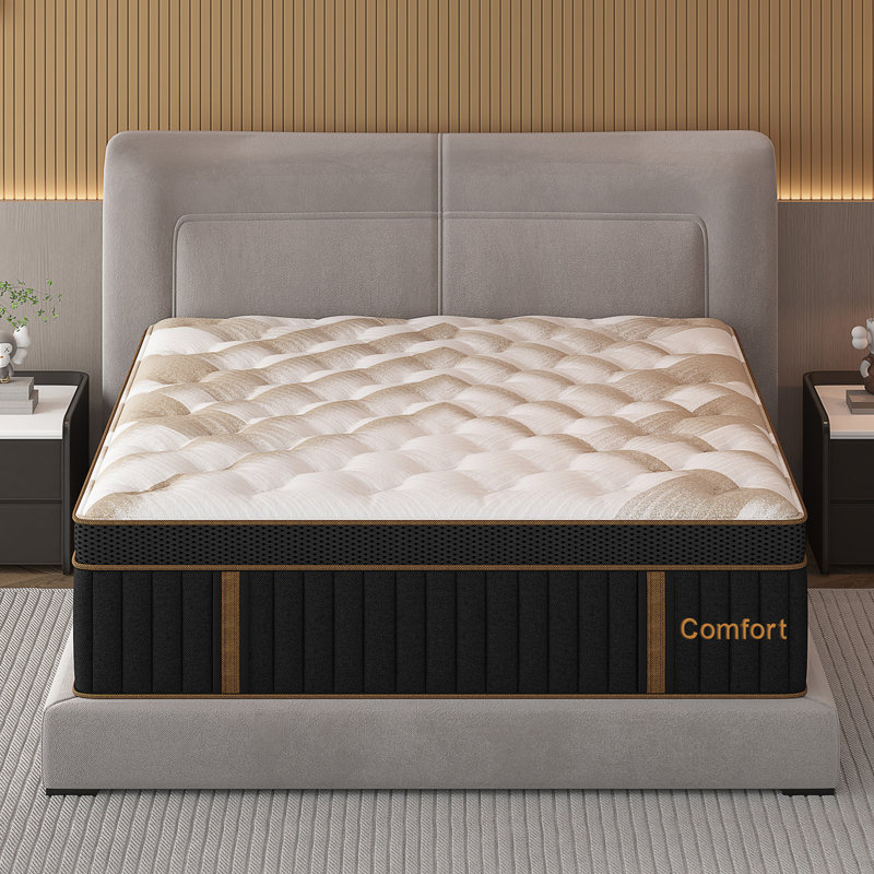 14'' Medium Firm Hybrid Mattress in a Box with Memory Foam & Individually Pocketed Coils, Full, 14"