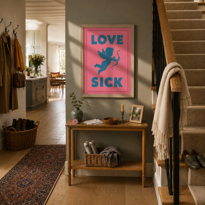 Love Sick Cupid Typography - Print