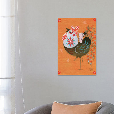 Folk Blessings - Rooster Call by Martin Hsu - Wrapped Canvas Gallery-Wrapped Canvas Giclée