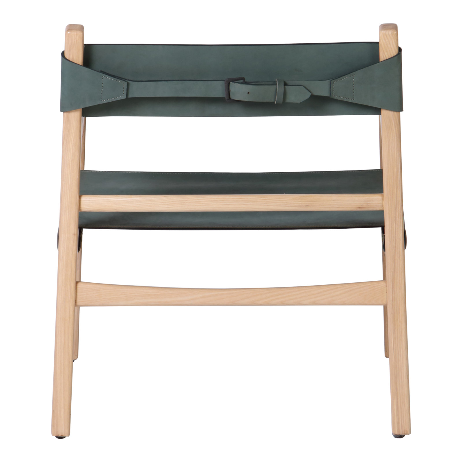 Sonora Upholstered Armchair, Green Genuine Leather